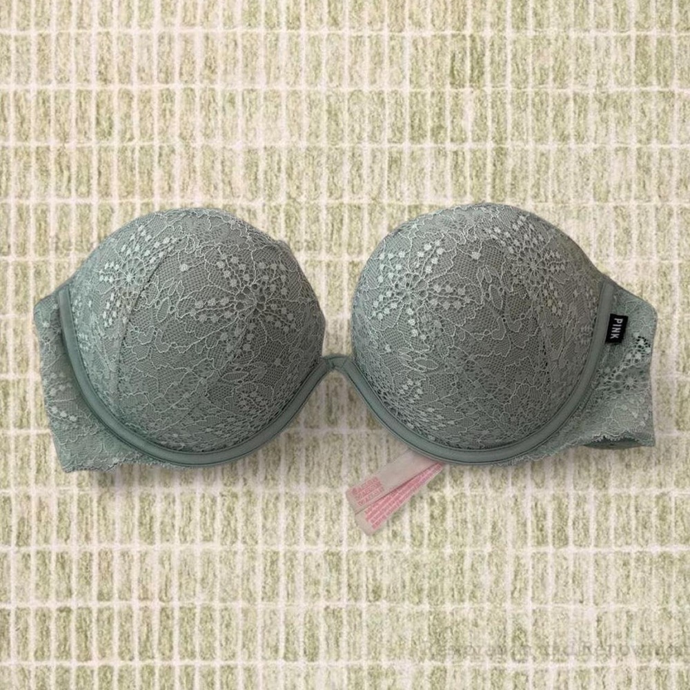 Victoria's Secret PINK mint green lace‎ bra Size 32 D